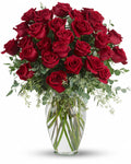 30 stems of long stemmed roses arranged in a clear vase locally in coto de caza, trabuco canyon, rancho santa margarita