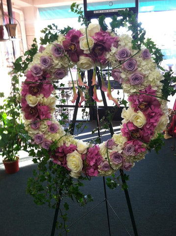 Lavender and pink wreath - All About Flowers 